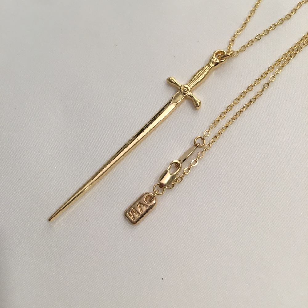 Vanessa Mooney sonnet of the sword gold dagger pendant necklace - Picture 9 of 12